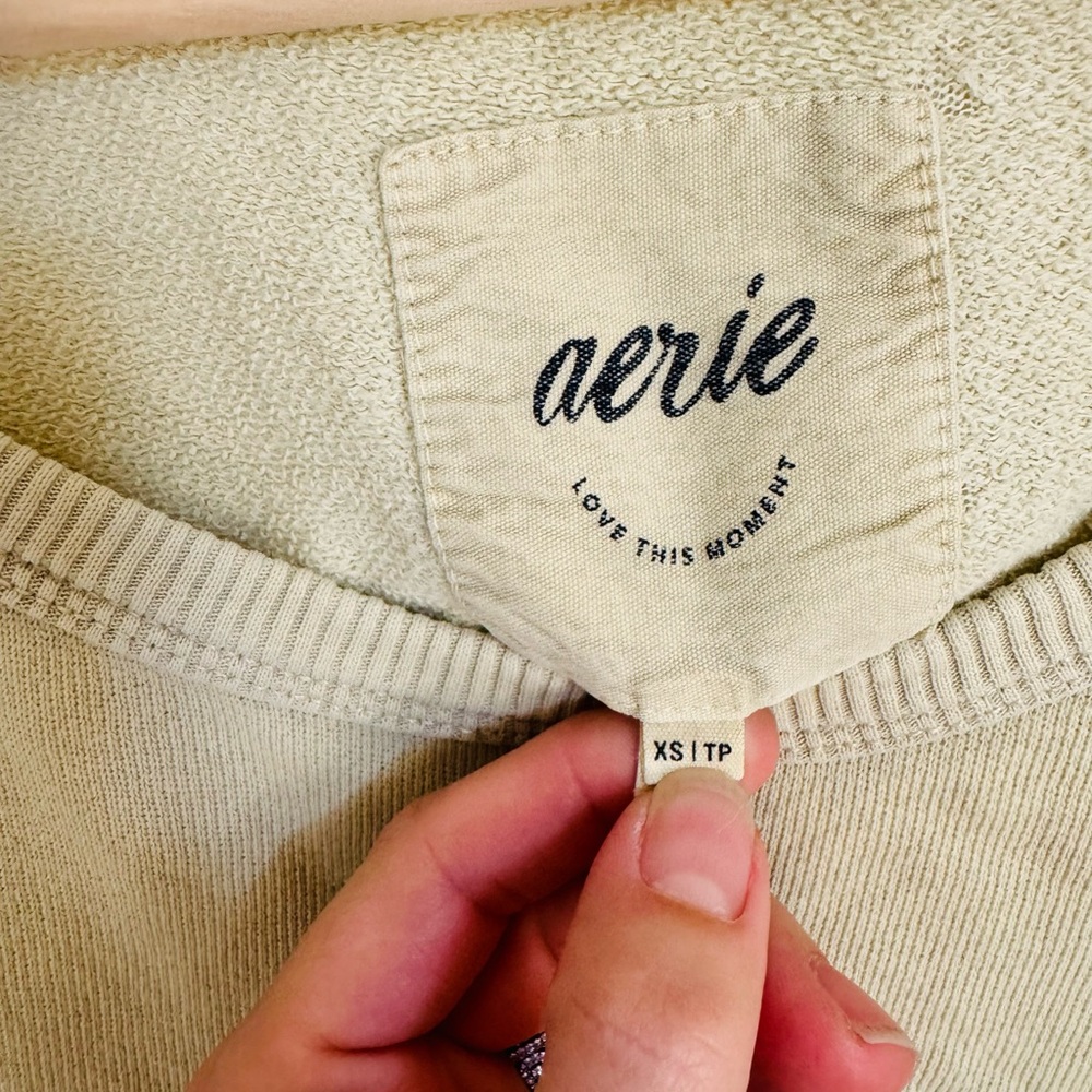 Aerie Beach Daze Sweatshirt XS Oversized Slouchy Pullover Graphic distressed - Picture 6 of 11
